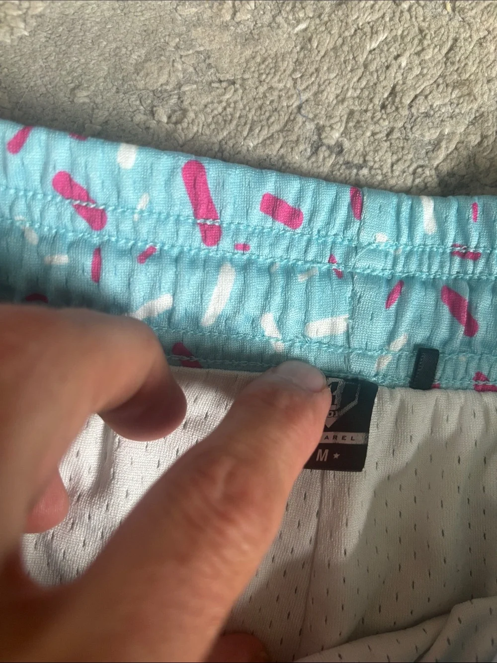 Men's Light Blue Athletic Shorts with Waffle & Sprinkle Print